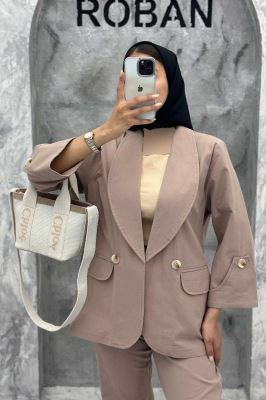 ست کت و شلوار یقه آرشال شکوفه