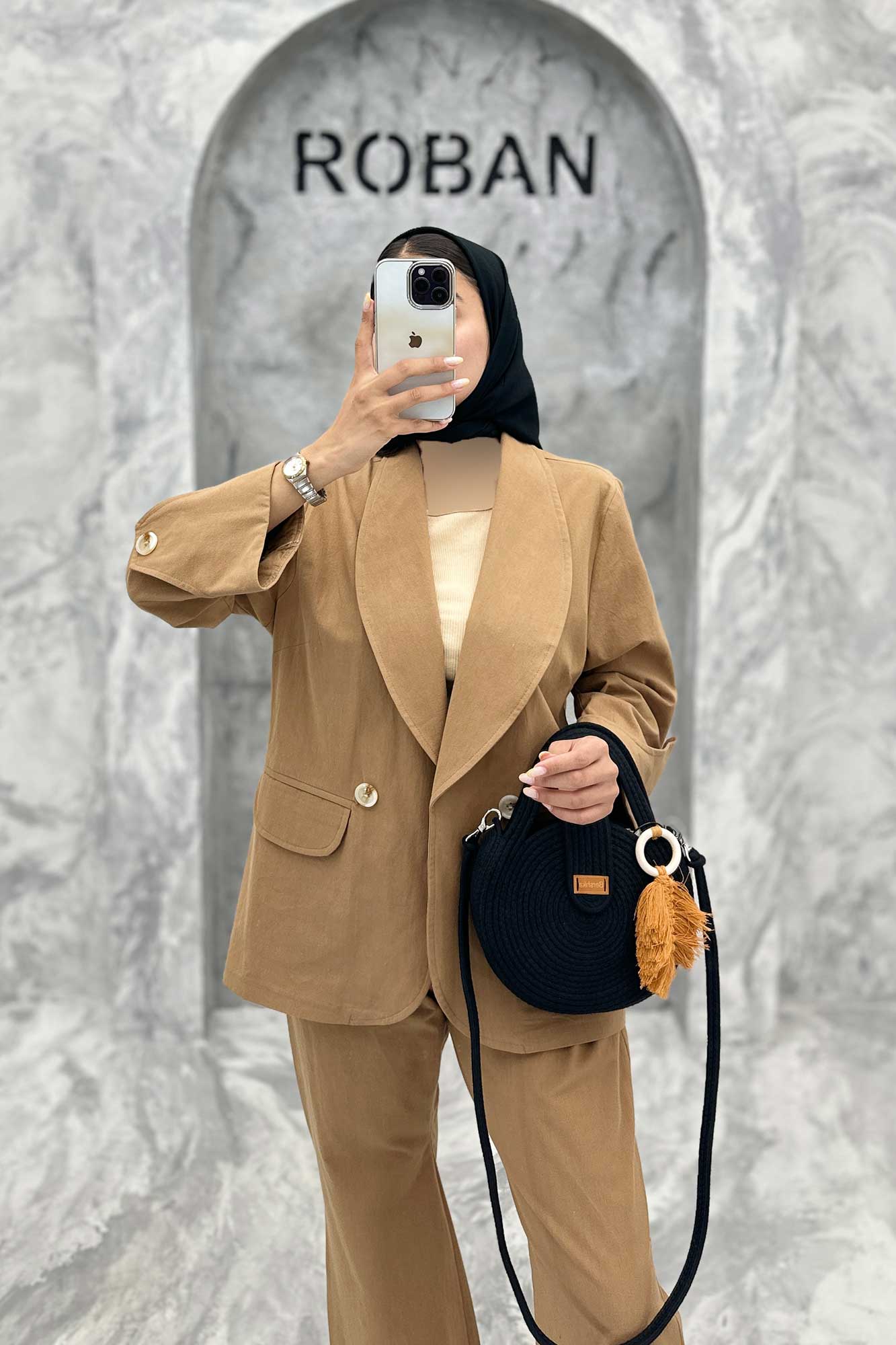 ست کت و شلوار یقه آرشال شکوفه