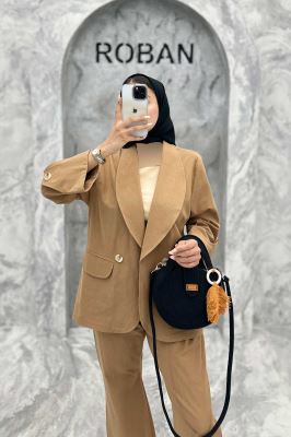 ست کت و شلوار یقه آرشال شکوفه