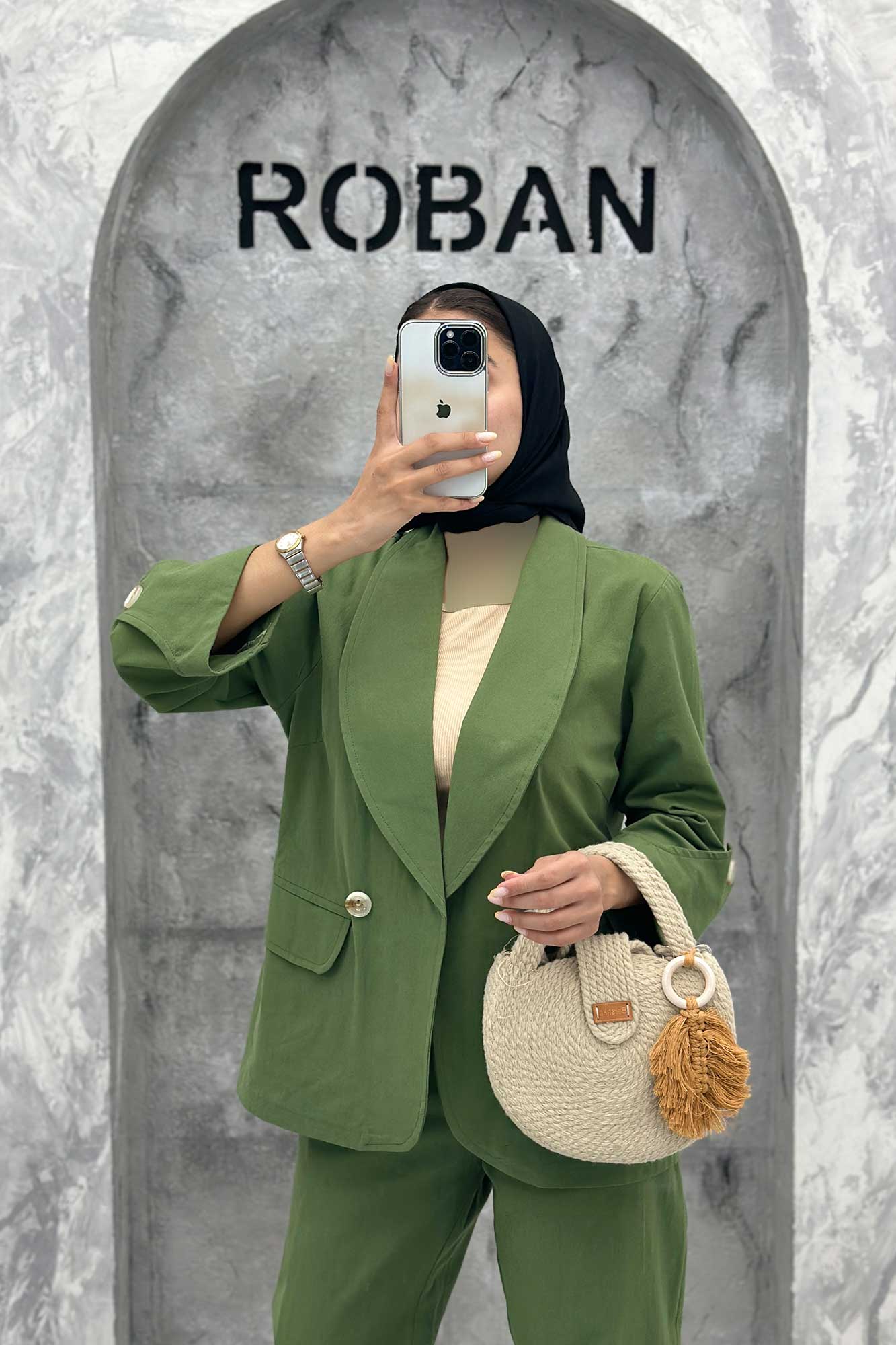 ست کت و شلوار یقه آرشال شکوفه