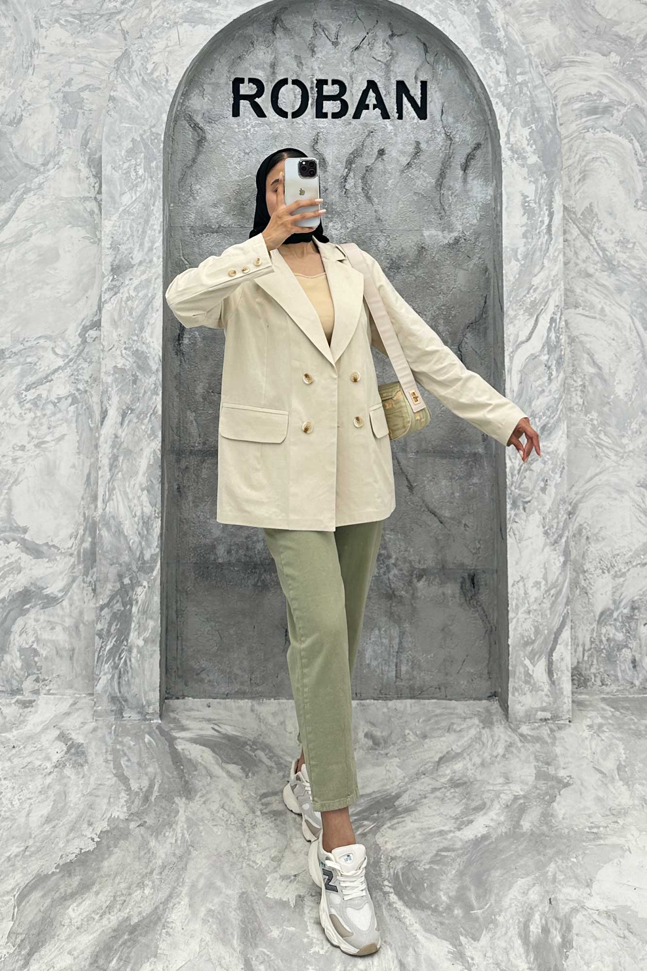 مانتو کتی چهار دکمه لینن ربکا