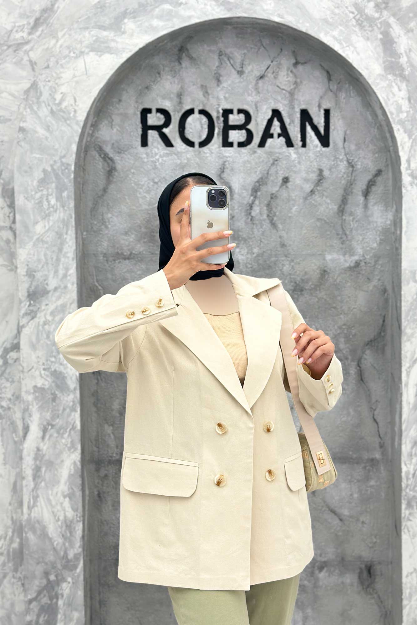 مانتو کتی چهار دکمه لینن ربکا