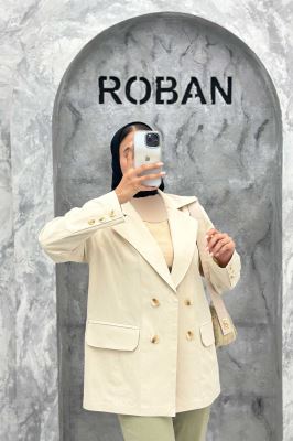 مانتو کتی چهار دکمه لینن ربکا