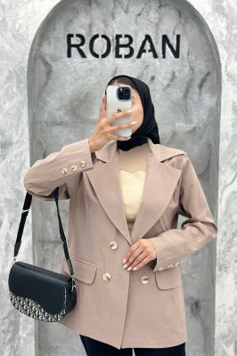 مانتو کتی چهار دکمه لینن ربکا