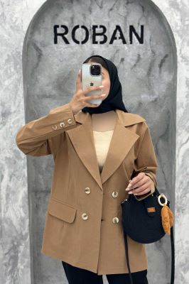 مانتو کتی چهار دکمه لینن ربکا