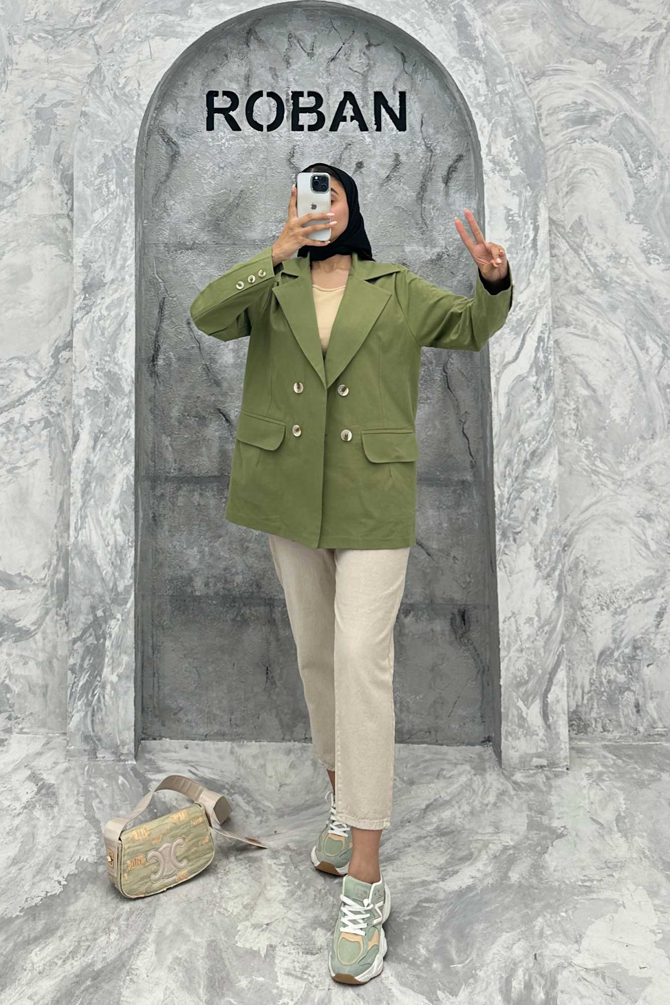 مانتو کتی چهار دکمه لینن ربکا