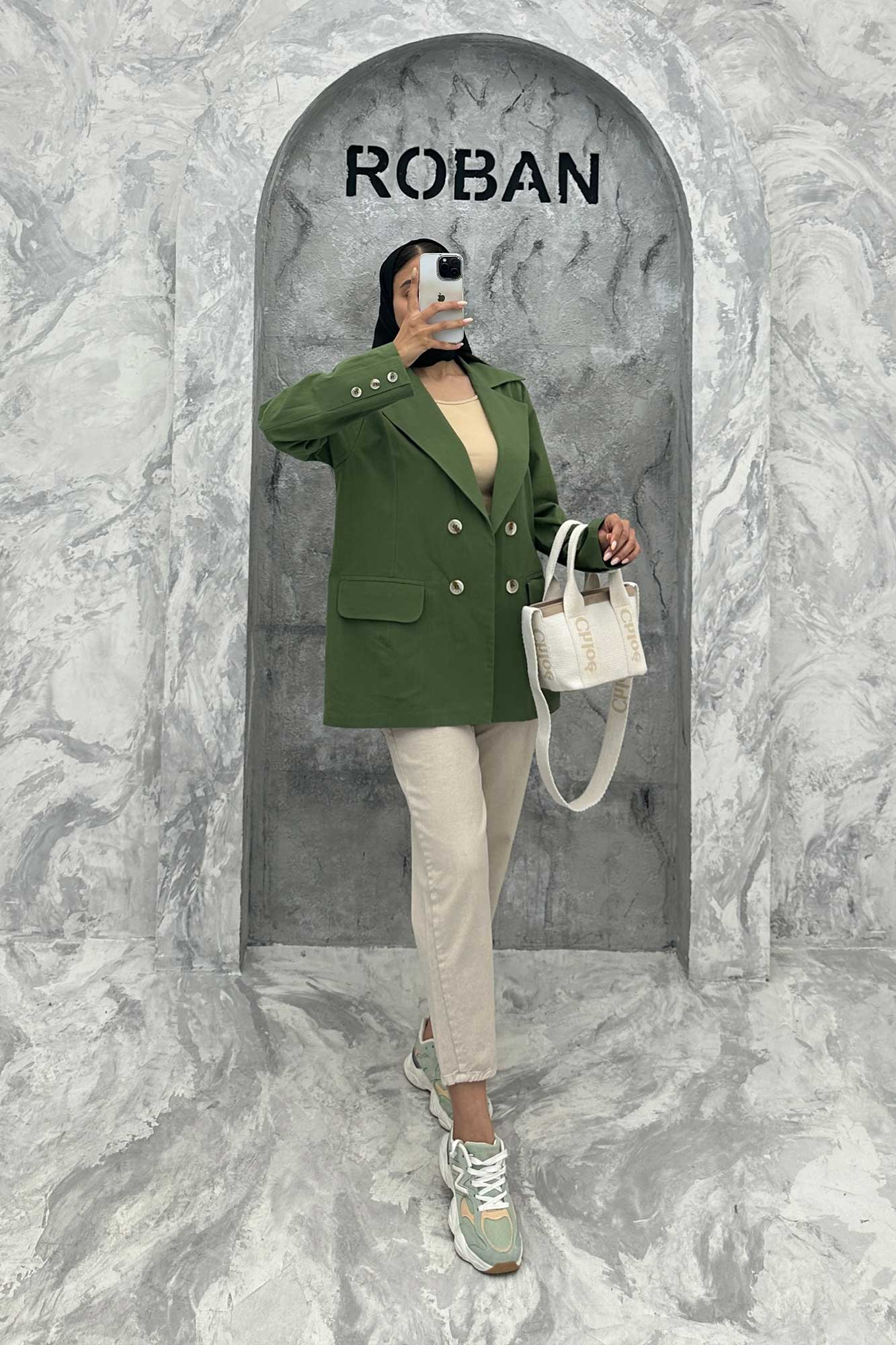 مانتو کتی چهار دکمه لینن ربکا