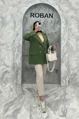 مانتو کتی چهار دکمه لینن ربکا