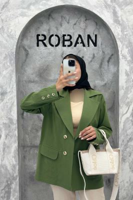 مانتو کتی چهار دکمه لینن ربکا