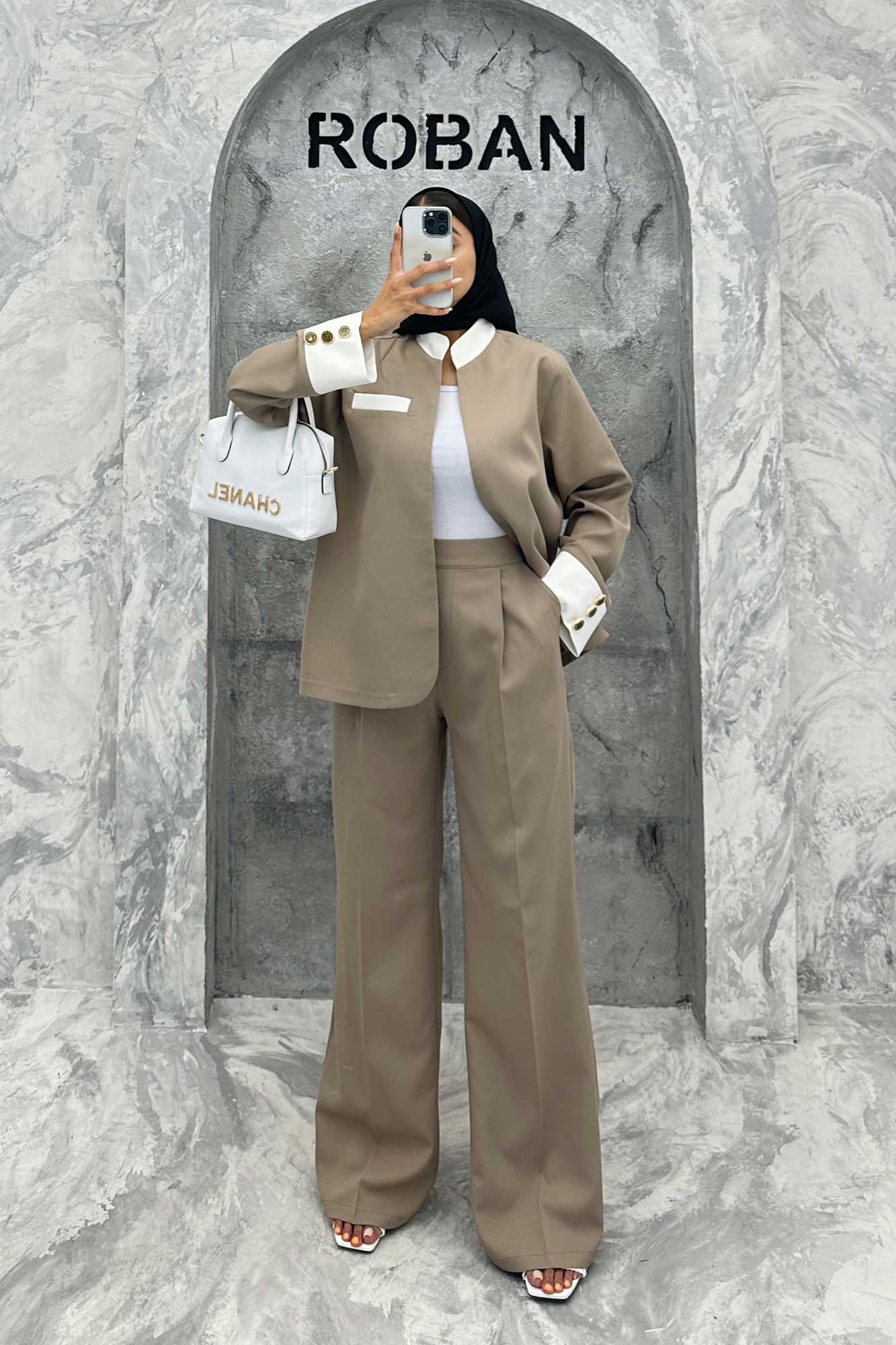 ست کت و شلوار مازراتی یقه سه سانت جواهر