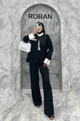 ست کت و شلوار مازراتی یقه سه سانت جواهر