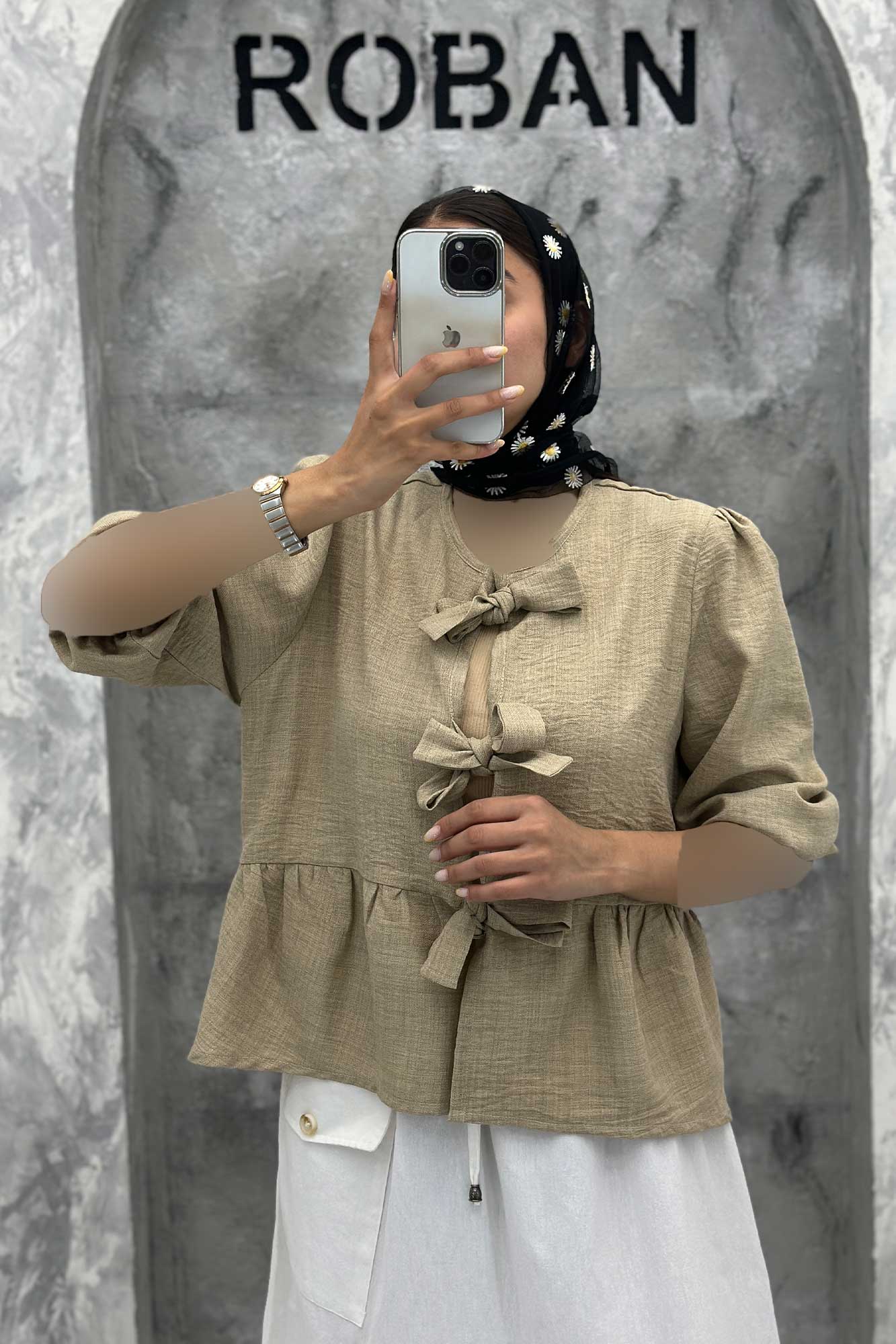 مانتو عروسکی سه بند پهن شانتون