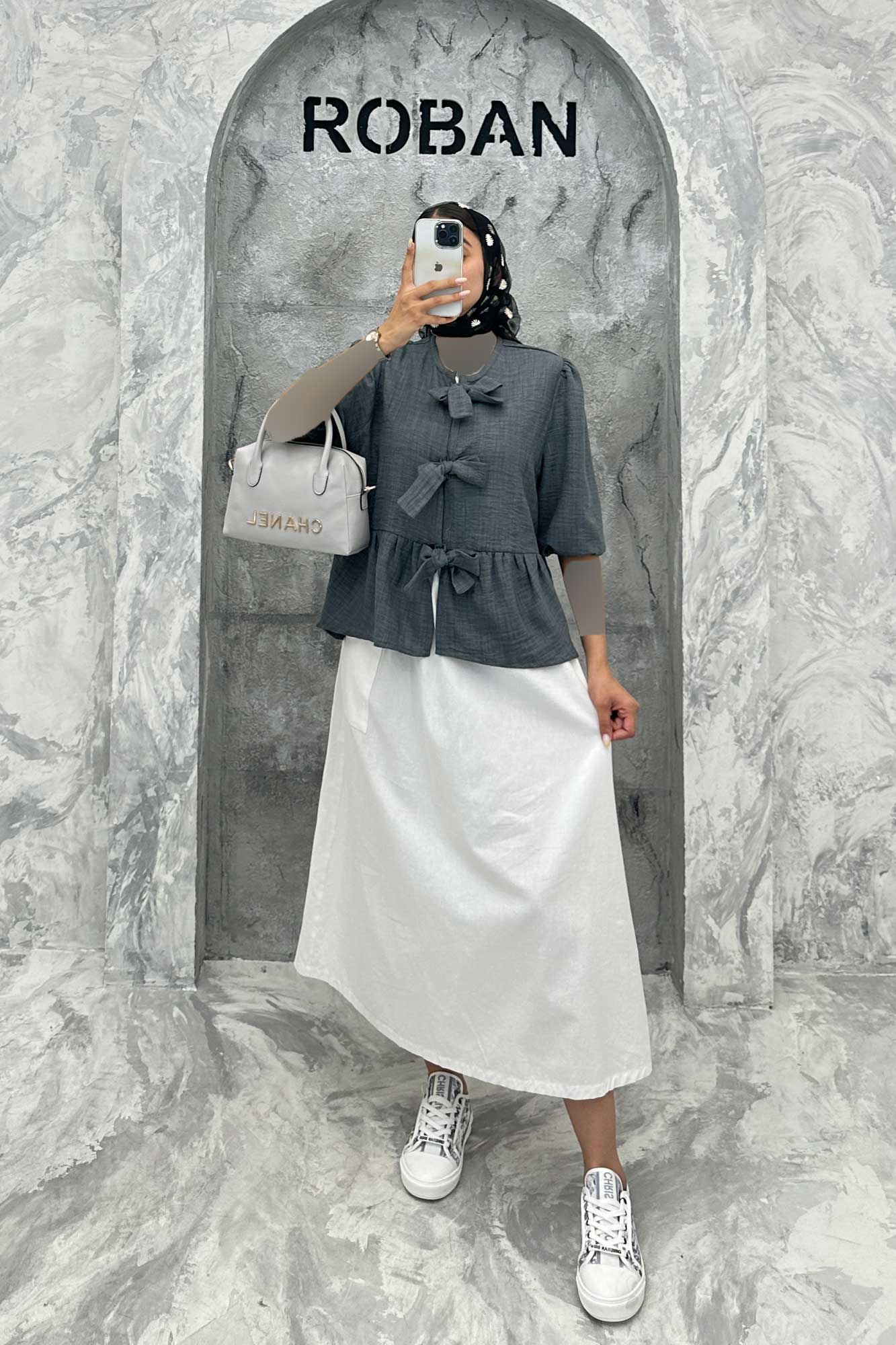 مانتو عروسکی سه بند پهن شانتون