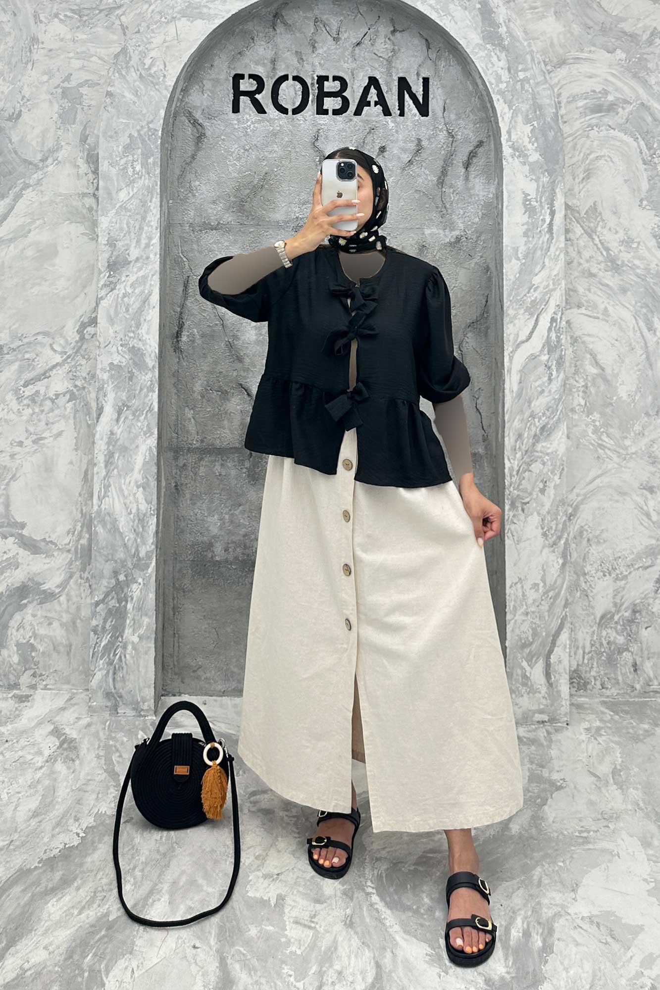 مانتو عروسکی سه بند پهن شانتون