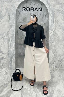 مانتو عروسکی سه بند پهن شانتون