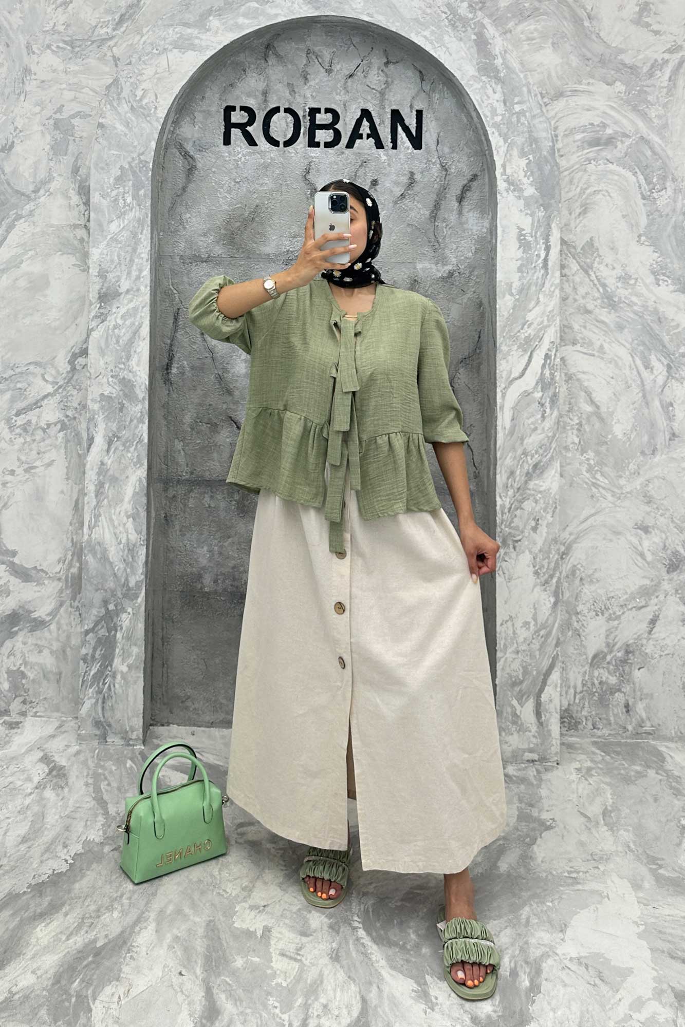 مانتو عروسکی سه بند پهن شانتون