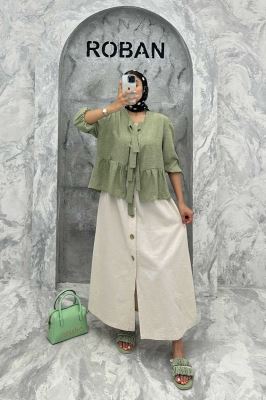 مانتو عروسکی سه بند پهن شانتون