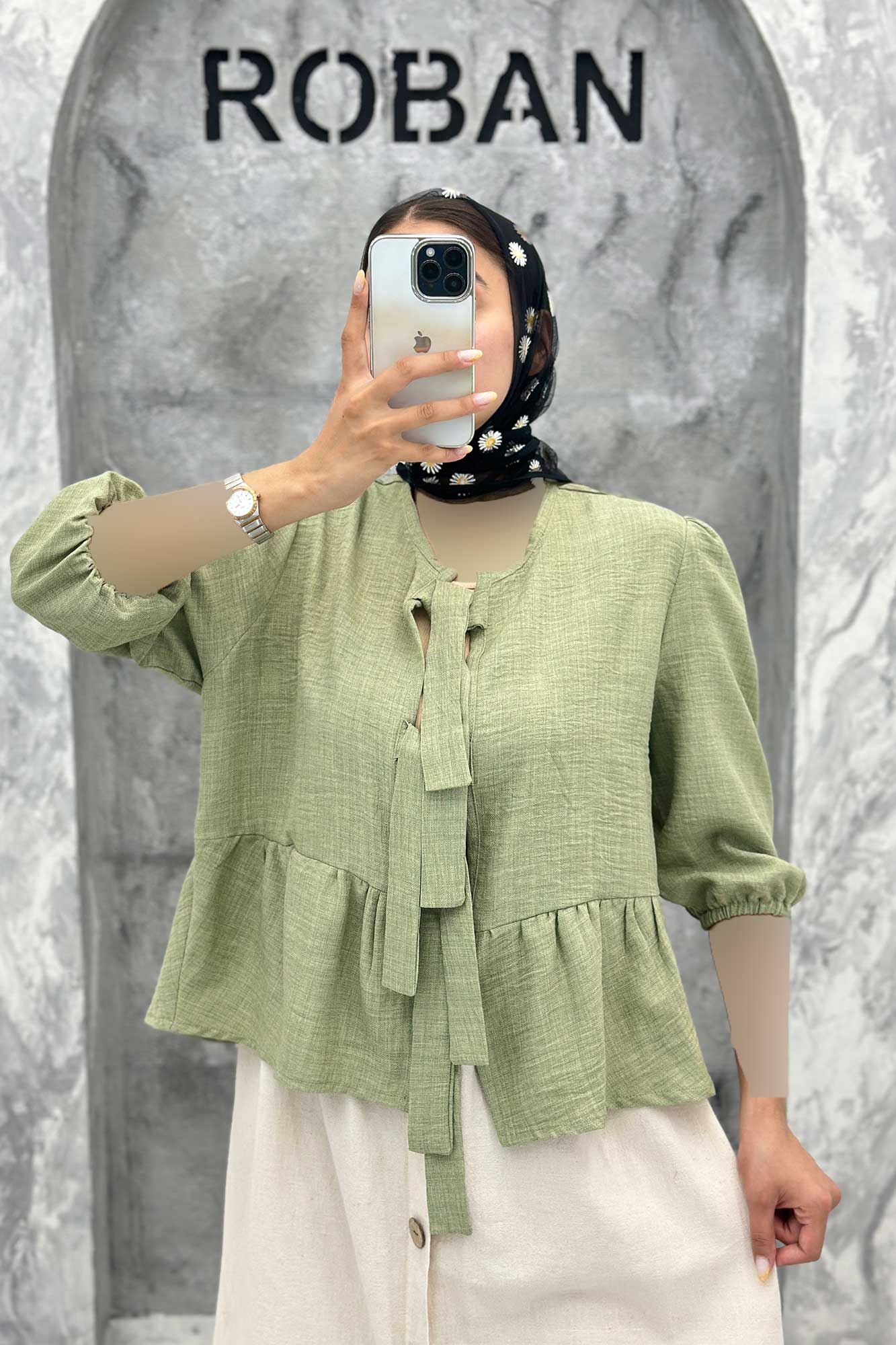 مانتو عروسکی سه بند پهن شانتون