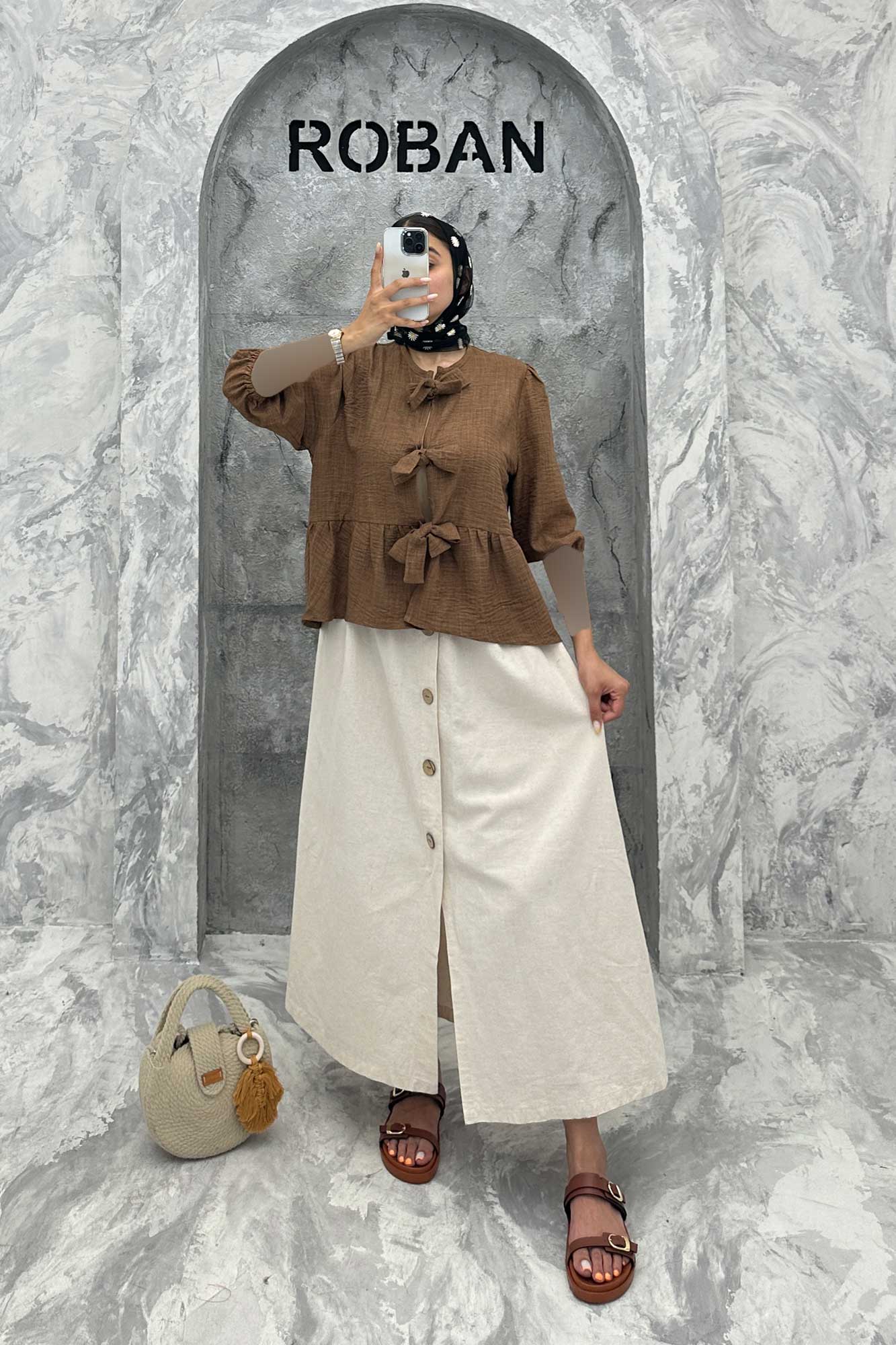 مانتو عروسکی سه بند پهن شانتون