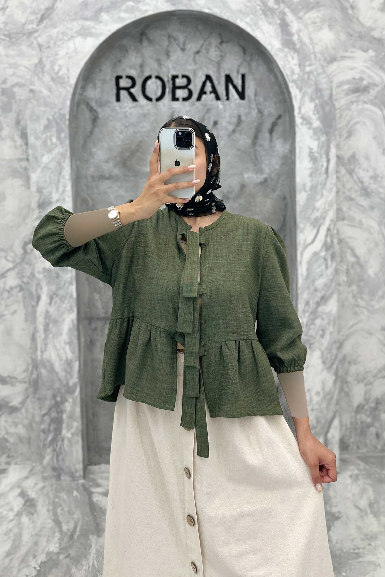 مانتو عروسکی سه بند پهن شانتون