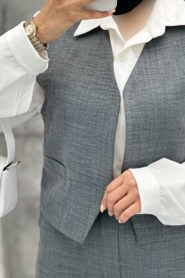 ست جلیقه و شلوار شانتون جیب فیلتو