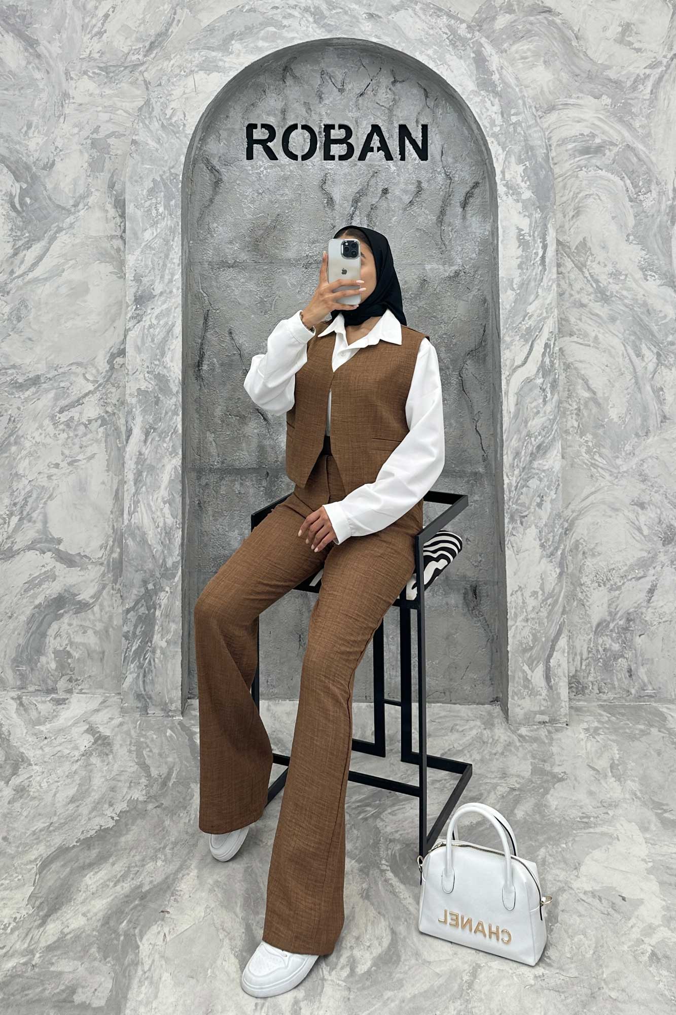 ست جلیقه و شلوار شانتون جیب فیلتو