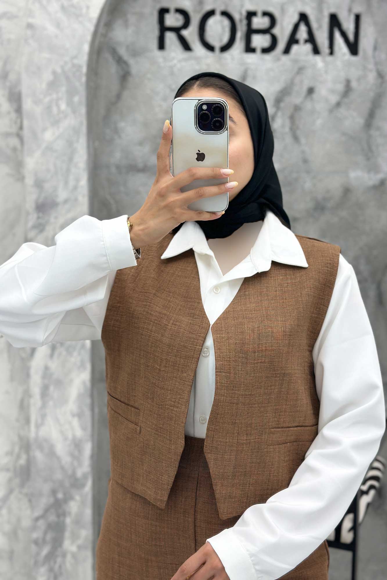 ست جلیقه و شلوار شانتون جیب فیلتو