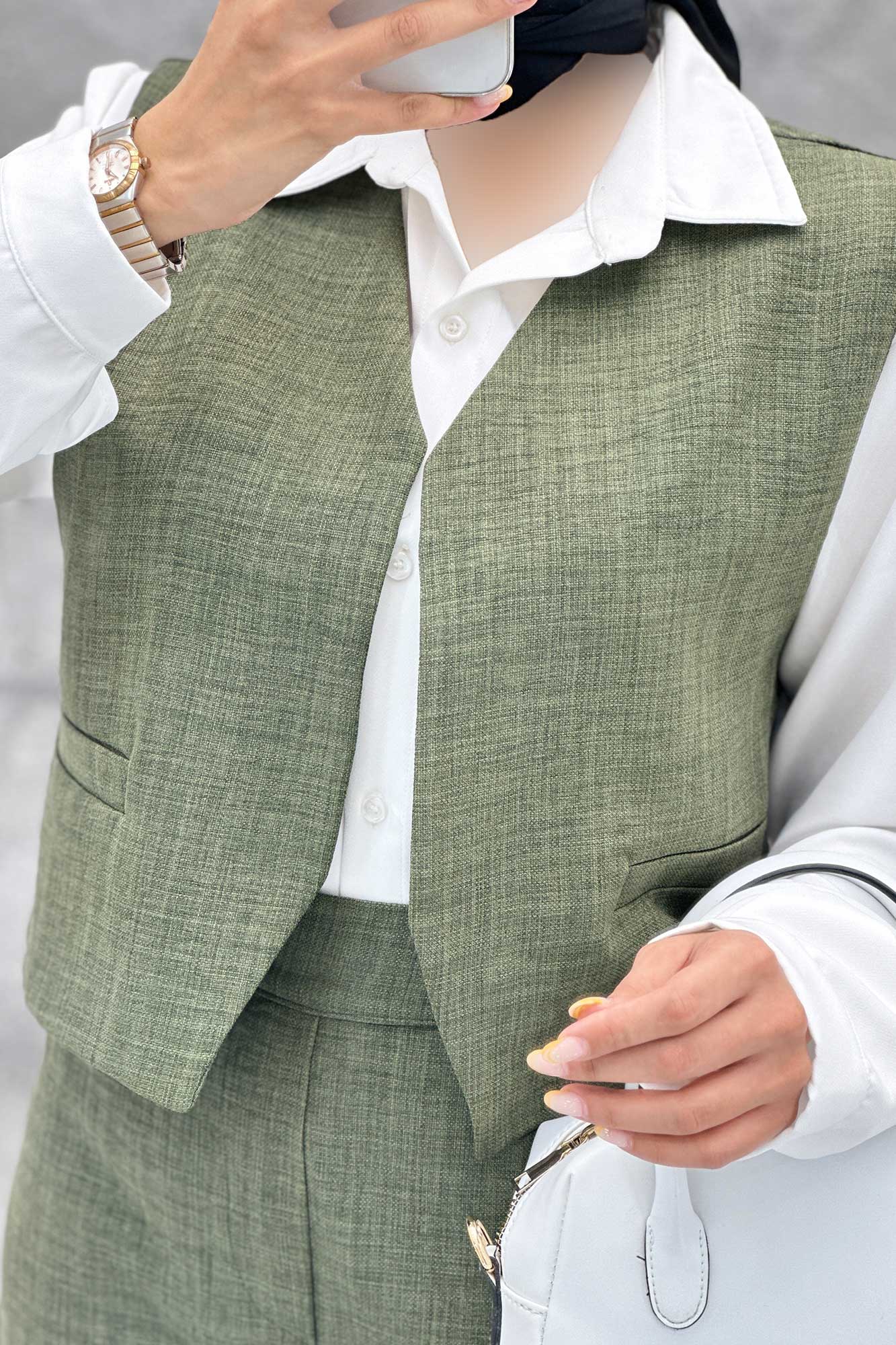 ست جلیقه و شلوار شانتون جیب فیلتو