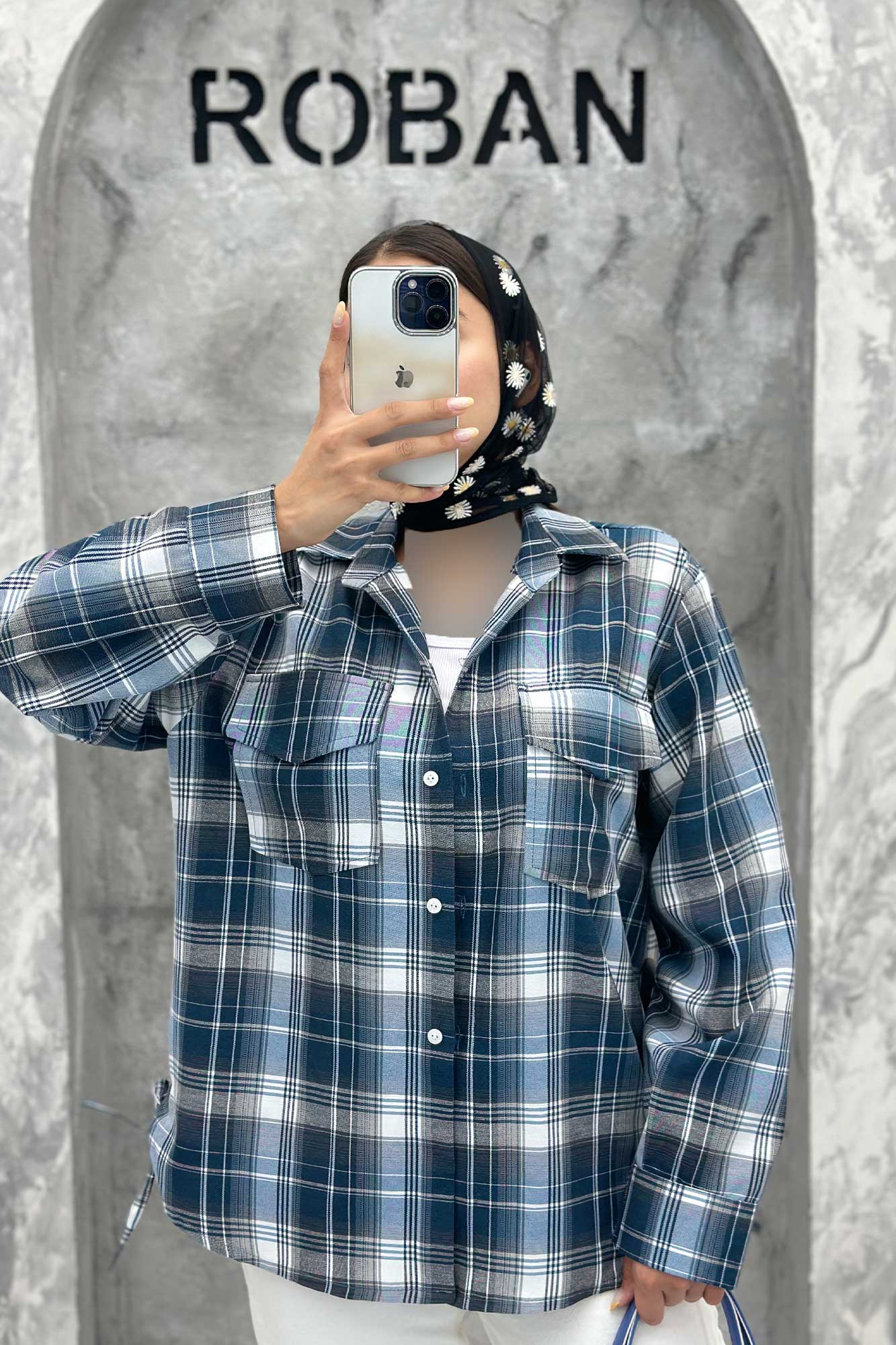 شومیز چهارخانه بغل بند دار