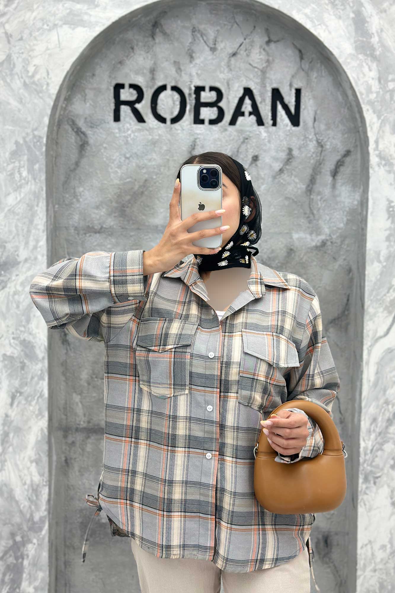 شومیز چهارخانه بغل بند دار