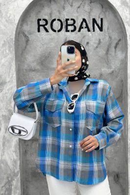 شومیز چهارخانه بغل بند دار