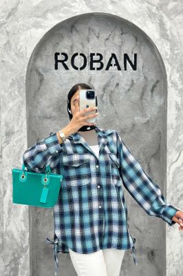 شومیز چهارخانه بغل بند دار