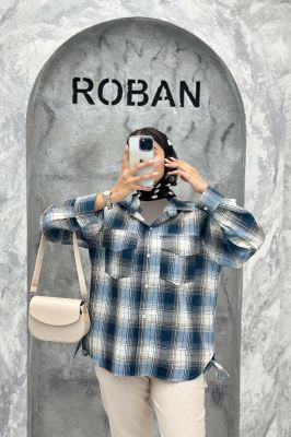 شومیز چهارخانه بغل بند دار