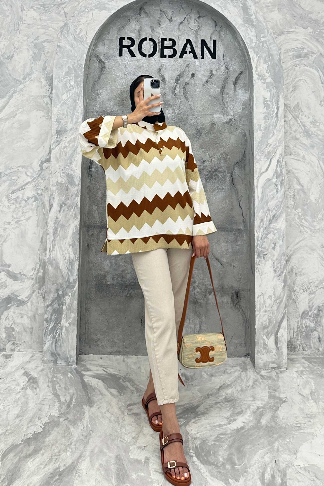 مانتو یقه سه سانت آستین بلند کراش جناقی