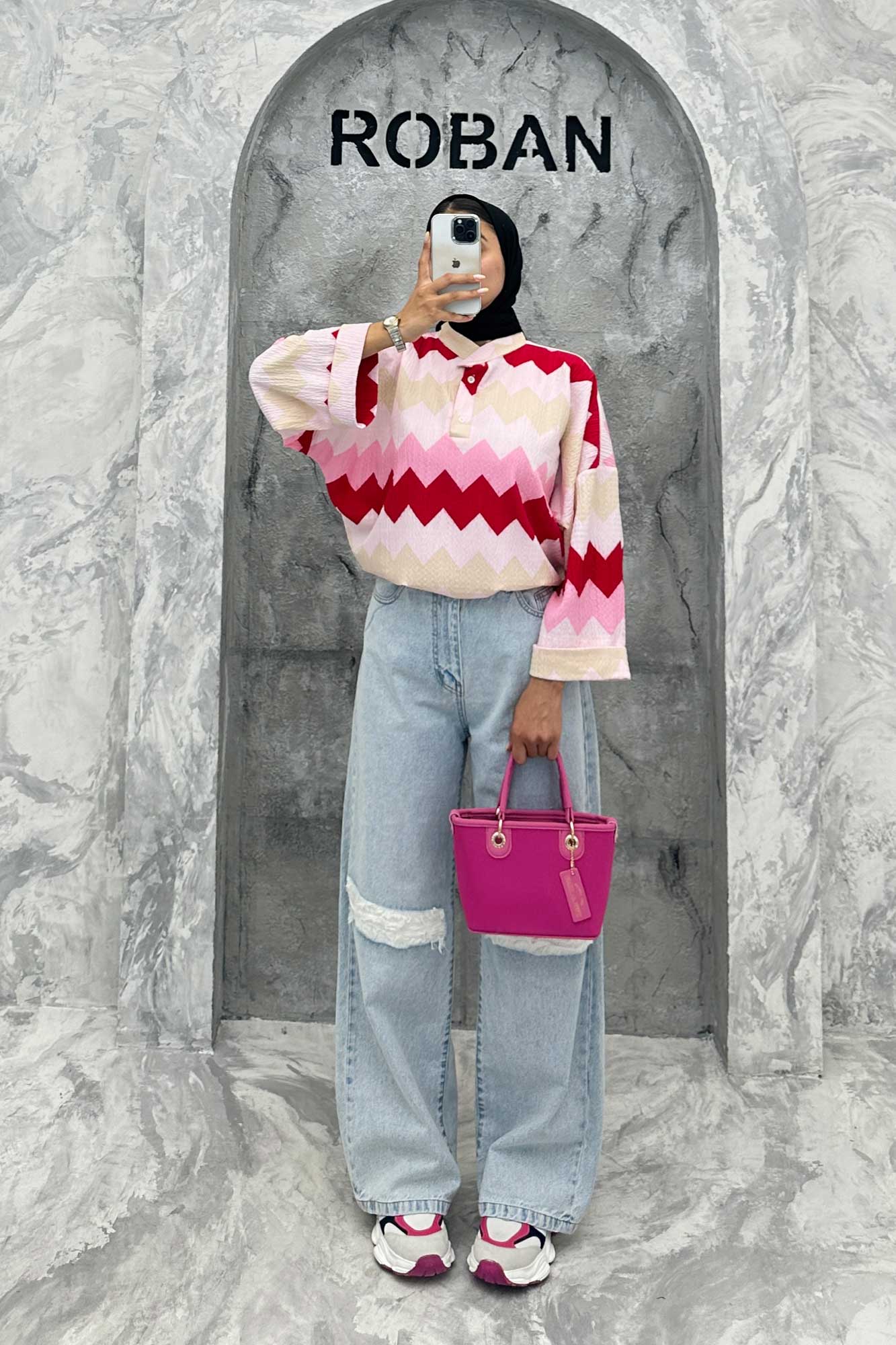 مانتو یقه سه سانت آستین بلند کراش جناقی