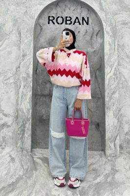 مانتو یقه سه سانت آستین بلند کراش جناقی