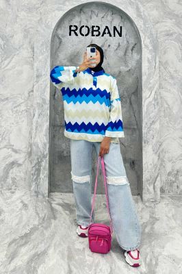 مانتو یقه سه سانت آستین بلند کراش جناقی