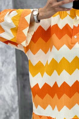 مانتو یقه سه سانت آستین بلند کراش جناقی