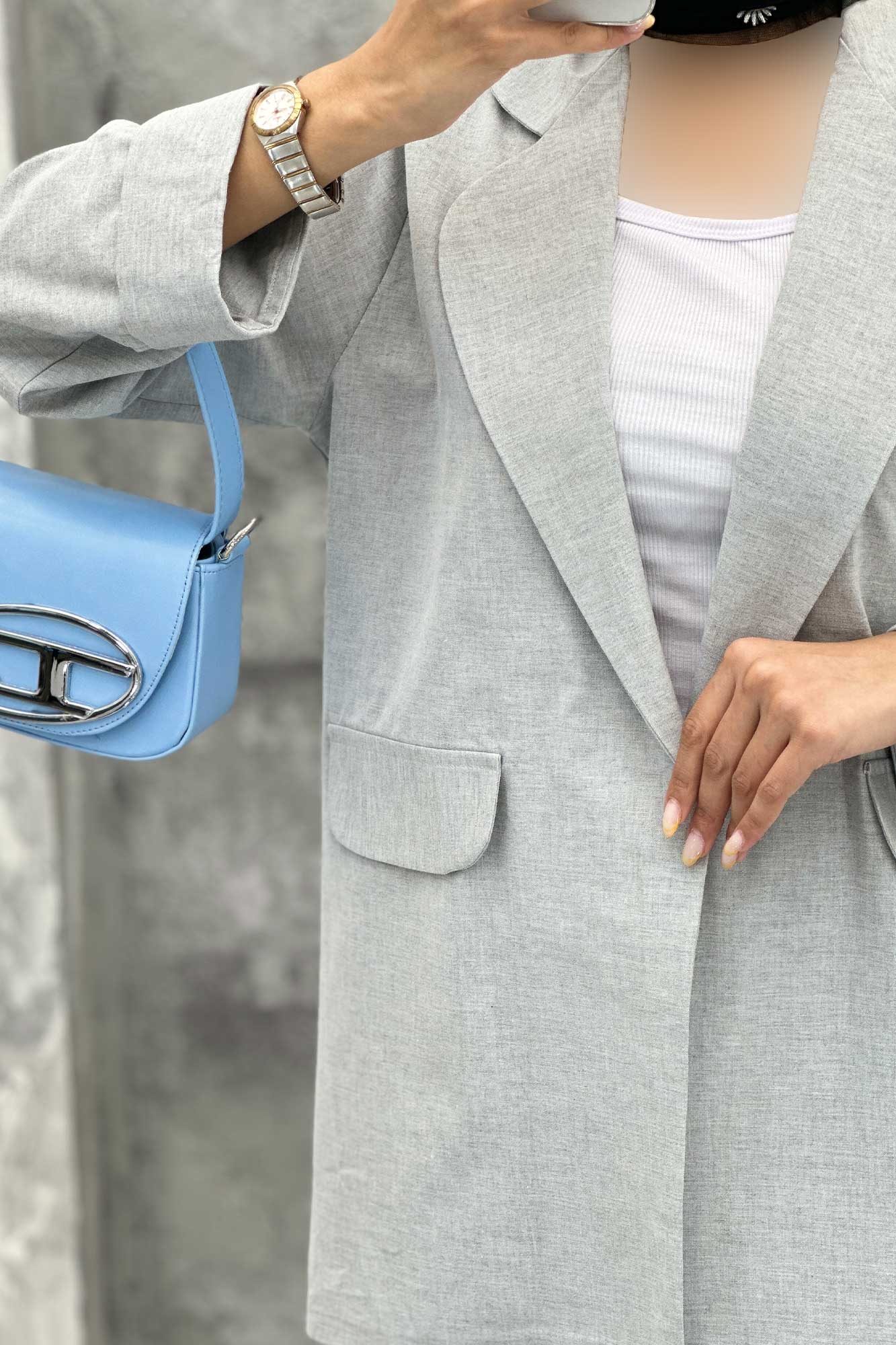 مانتو یقه ب ب لینن نچرال