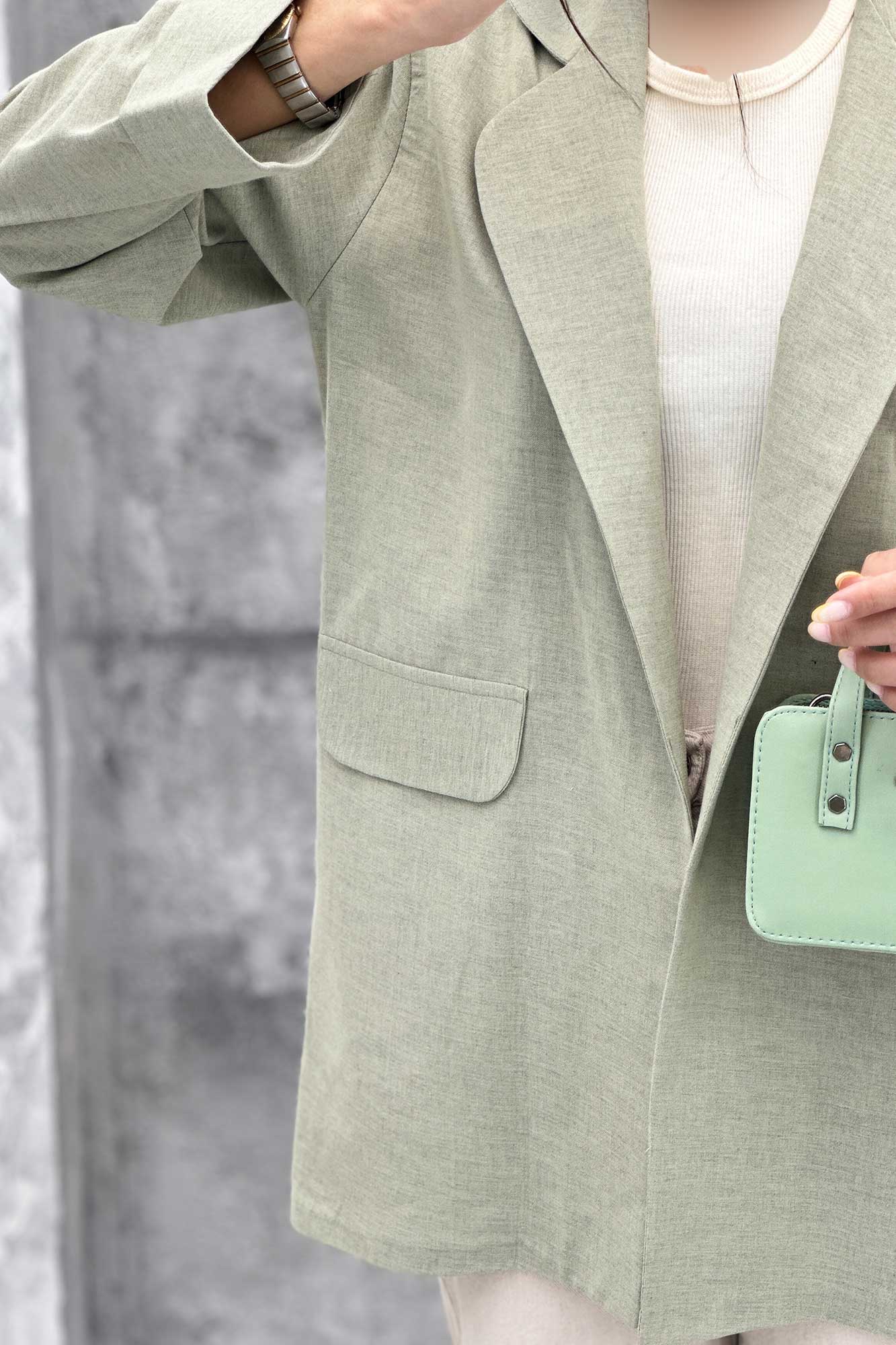 مانتو یقه ب ب لینن نچرال