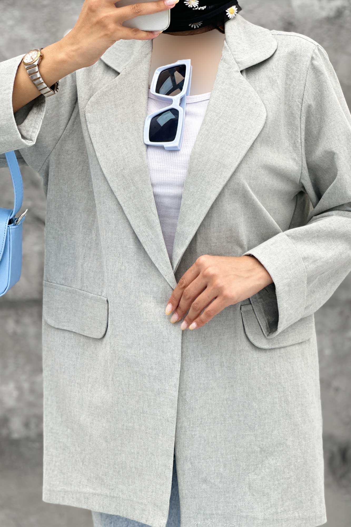 مانتو یقه ب ب لینن نچرال