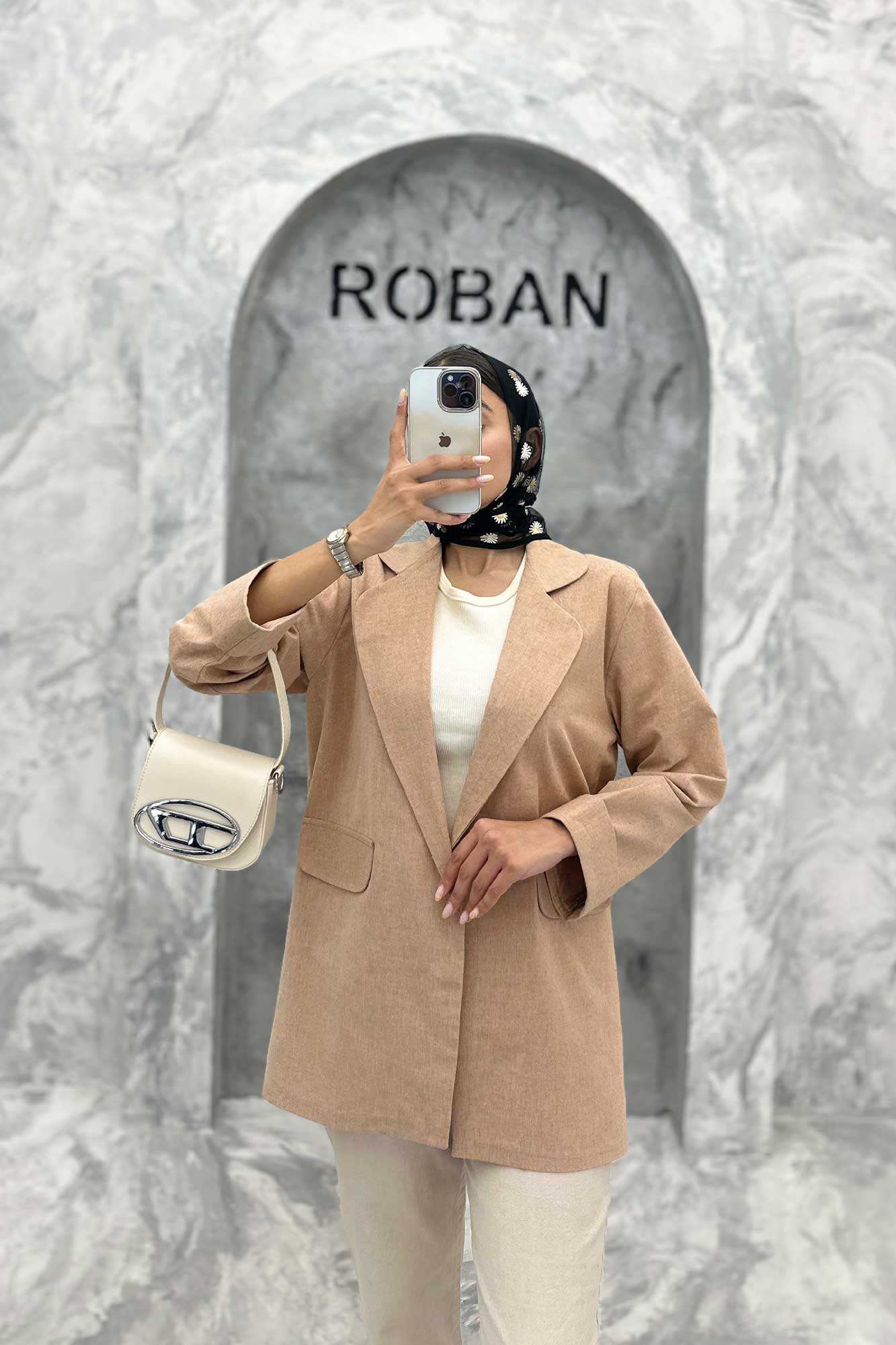 مانتو یقه ب ب لینن نچرال