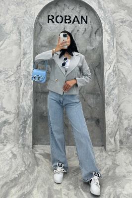 کت کراپ جیب فیلتو لینن