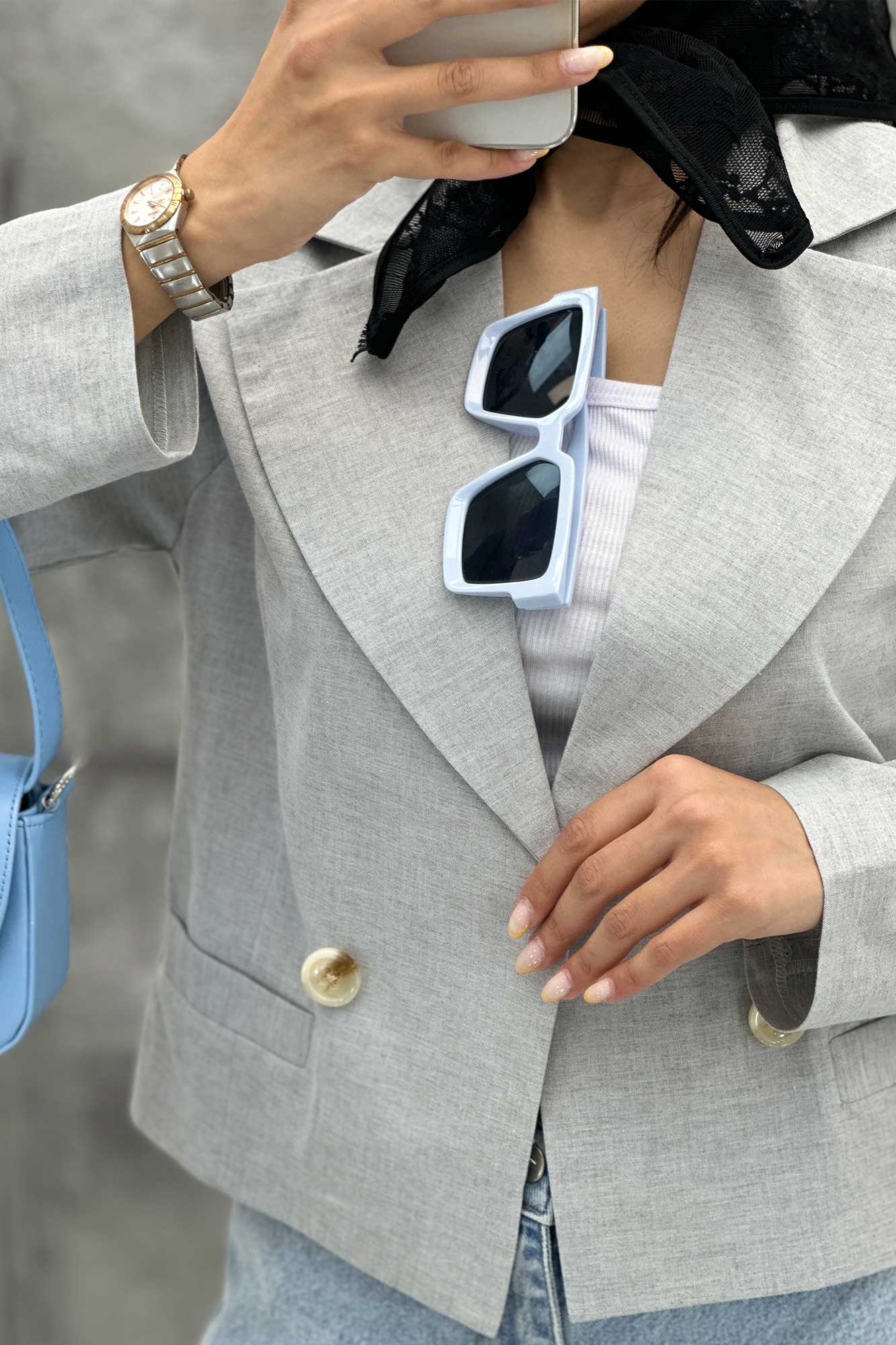 کت کراپ جیب فیلتو لینن