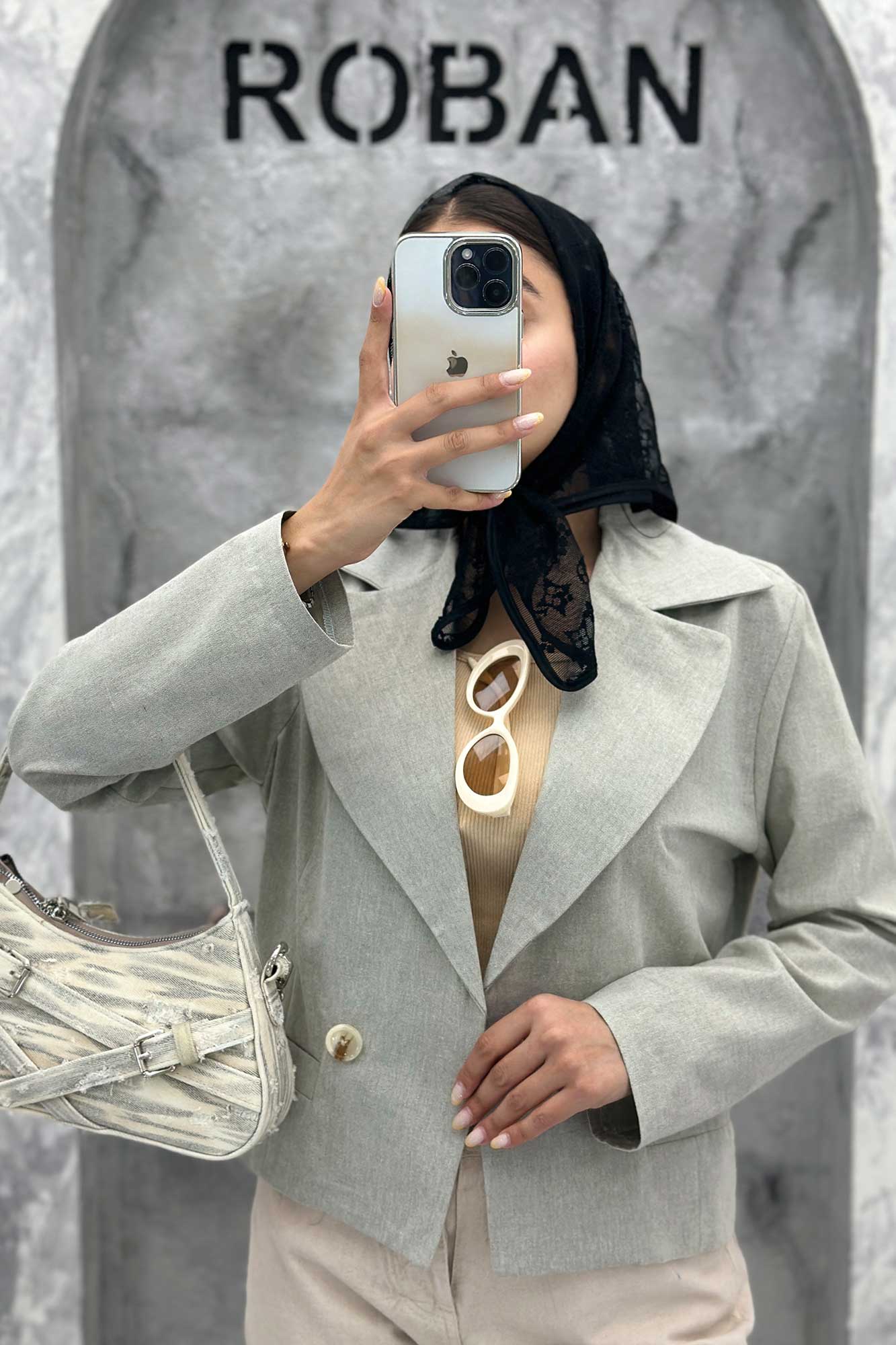 کت کراپ جیب فیلتو لینن