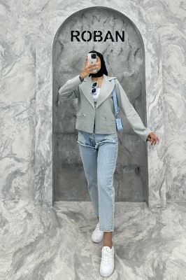 کت کراپ جیب فیلتو لینن