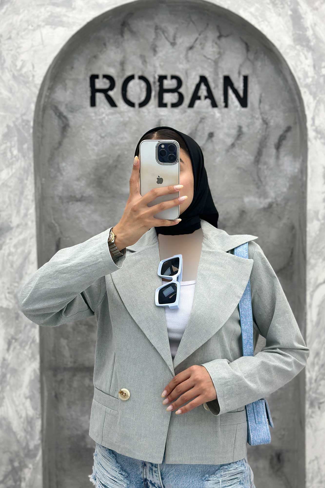 کت کراپ جیب فیلتو لینن