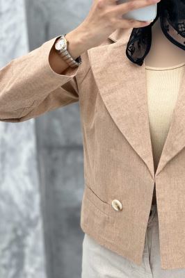 کت کراپ جیب فیلتو لینن