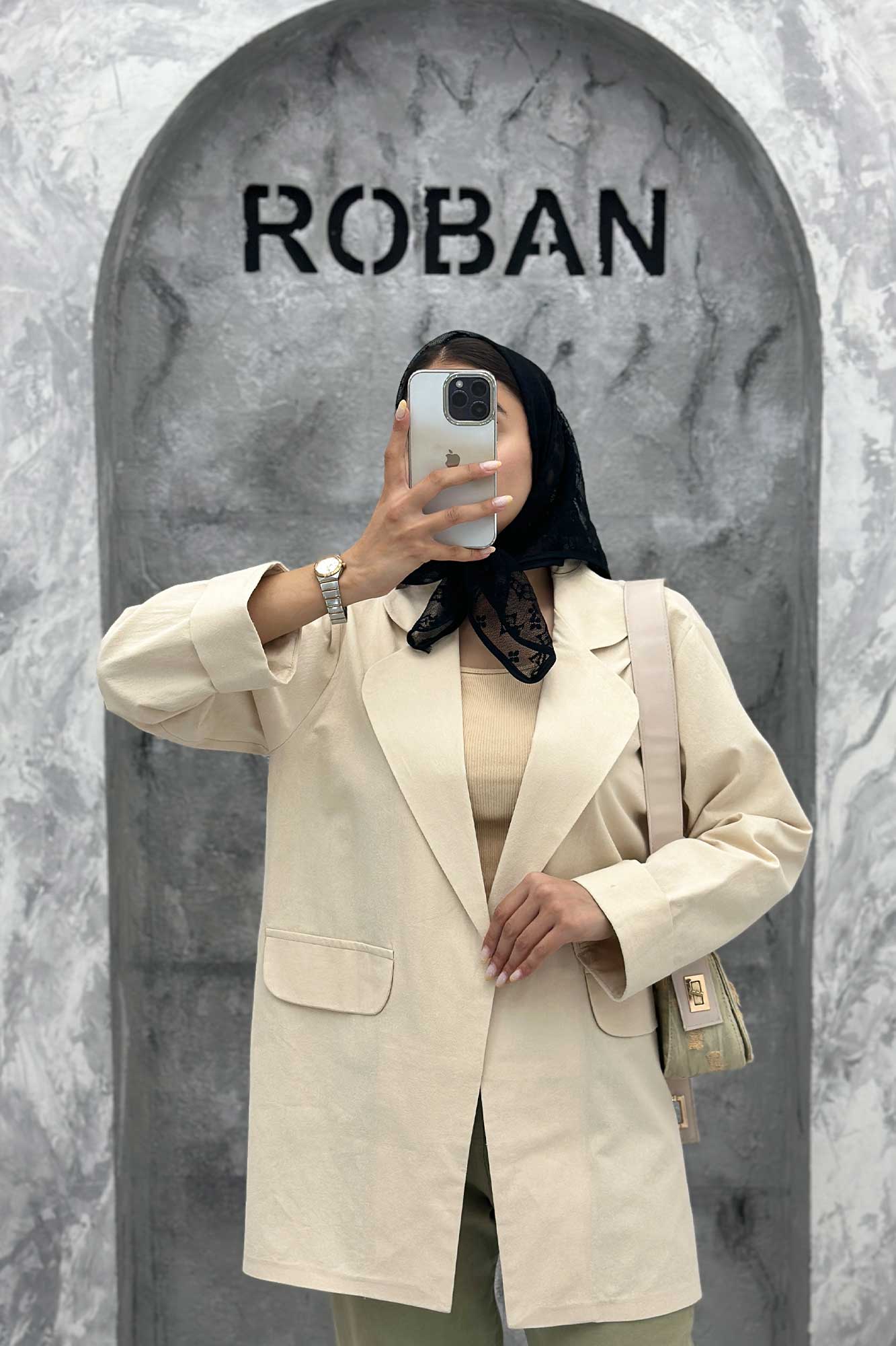 مانتو یقه ب ب لینن کتان