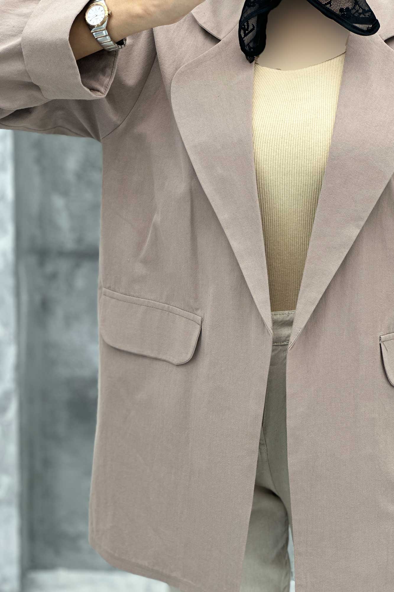 مانتو یقه ب ب لینن کتان